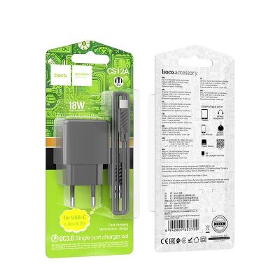 Лот: 25794943. Фото: 1. СЗУ HOCO CS12A+TYPE-C single USB... Зарядные устройства, блоки питания, адаптеры сетевые для смартфонов
