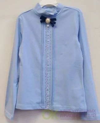 Лот: 11828929. Фото: 1. Блузка/водолазка голубая трикотаж... Рубашки, блузки, водолазки