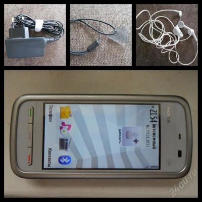 Лот: 2782125. Фото: 1. мобильный телефон Nokia 5228 бело-серебристый. Кнопочные мобильные телефоны
