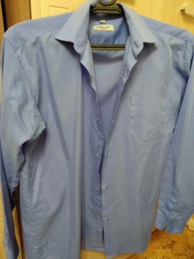 Лот: 12773072. Фото: 1. рубашка на мальчика синяя. Рубашки, блузки, водолазки