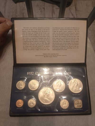 Лот: 24878774. Фото: 1. Годовой набор монет доллары Багамских... Наборы монет