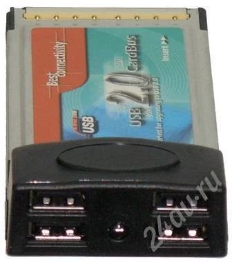 Лот: 448899. Фото: 1. Контроллер CardBus USB 2.0 , 4... Другое (комплектующие)