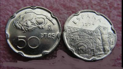 Лот: 18685480. Фото: 1. Испания 50 песет 1994 Наскальные... Европа