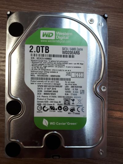 Лот: 11746718. Фото: 1. HDD WD Western Digital Green 2TB... Жёсткие диски (HDD)