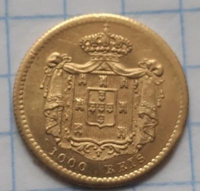 Лот: 19944556. Фото: 1. 1000 рейс Португалия 1855 год. Европа
