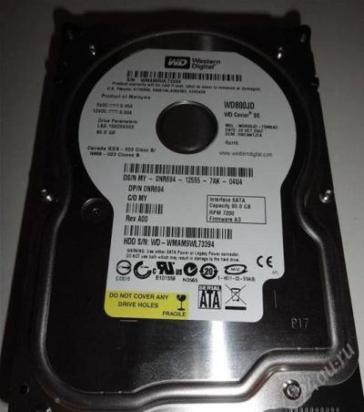 Лот: 1799512. Фото: 1. Western Digital WD800JD 80 Gb... Жёсткие диски (HDD)