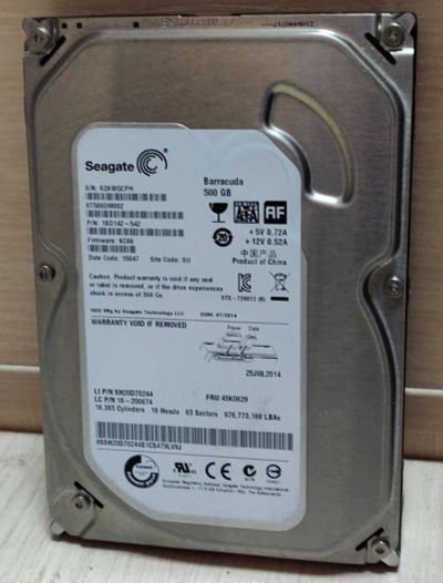 Лот: 19325761. Фото: 1. HDD 500 Гб, Seagete Sata-3, 7200... Жёсткие диски (HDD)