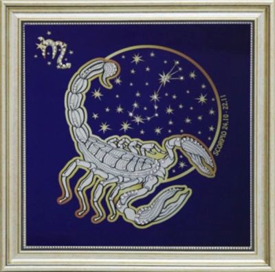 Лот: 21290448. Фото: 1. Картина Звездный скорпион с кристаллами... Другое (сувениры, подарки)
