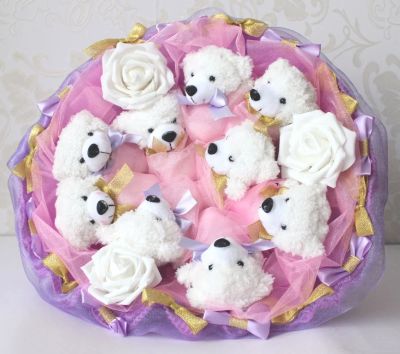Лот: 3716124. Фото: 1. Букет из игрушек "Ванильное небо... Другое (цветы, букеты)