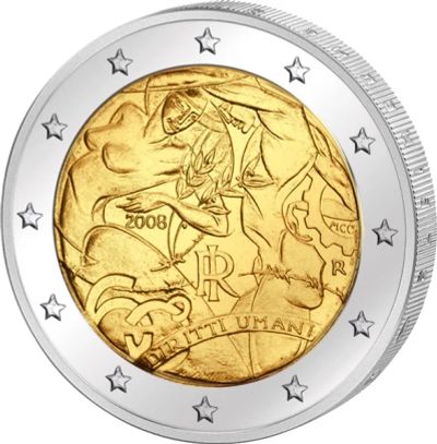 Лот: 3045414. Фото: 1. Италия. 2 евро. 2008 год. 60 лет... Европа