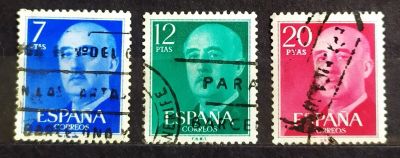 Лот: 23966745. Фото: 1. Испания 1974 Генерал Франко SW-2126-2128... Марки