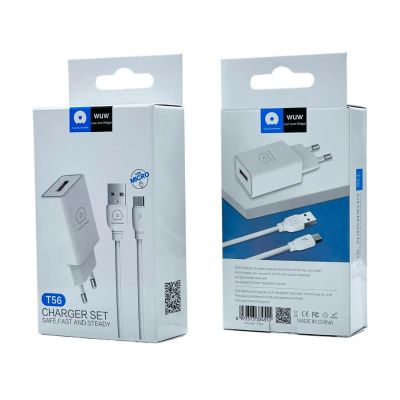 Лот: 22144189. Фото: 1. СЗУ WUW T-56 1*USB micro 2.1A... Зарядные устройства, блоки питания, адаптеры сетевые для смартфонов