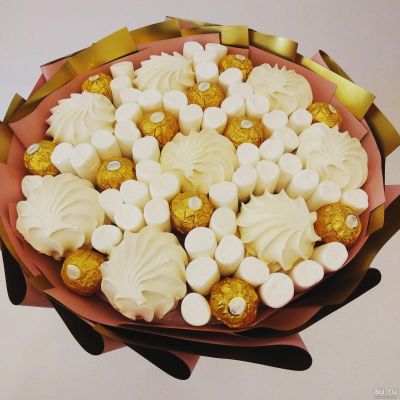 Лот: 17537792. Фото: 1. Зефирный букет. Букеты из конфет, игрушек