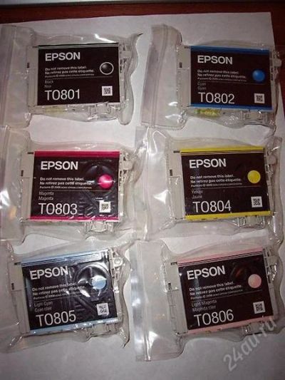Лот: 1773727. Фото: 1. Комплект картриджей Epson T0801-806... Картриджи, расходные материалы