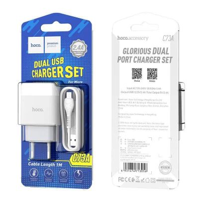 Лот: 22150467. Фото: 1. СЗУ HOCO C73A dual USB port... Зарядные устройства, блоки питания, адаптеры сетевые для смартфонов