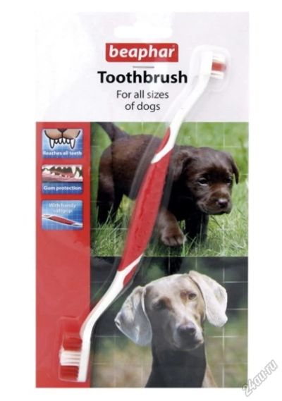 Лот: 5684850. Фото: 1. Зубная щетка Beaphar Toothbrush... Косметика для животных