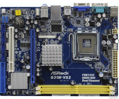 Лот: 9200851. Фото: 1. Материнская плата ASRock G31M-VS2... Материнские платы