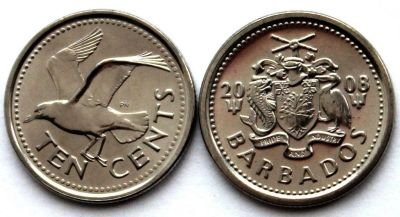 Лот: 18771377. Фото: 1. Барбадос 10 центов 2008. Америка