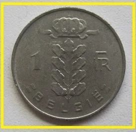 Лот: 14550398. Фото: 1. %% Бельгия 1 франк 1966 (надпись... Европа