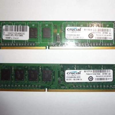 Лот: 15254352. Фото: 1. crucial ddr3 8gb 1600mhz 2 x 4Gb. Оперативная память