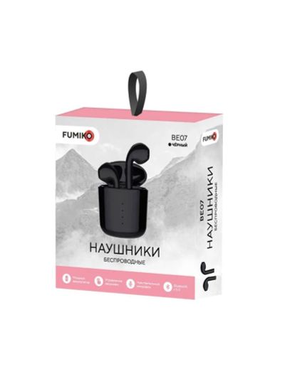 Лот: 22144296. Фото: 1. BT TWS ГАРНИТУРА FUMICO BE07 BLACK. Наушники, гарнитуры