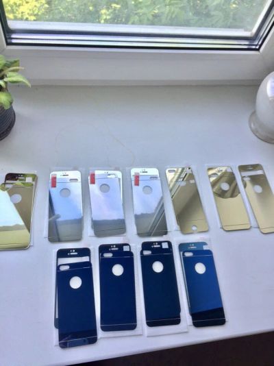 Лот: 9842069. Фото: 1. Стекло iPhone 5s синий. Защитные стёкла, защитные плёнки