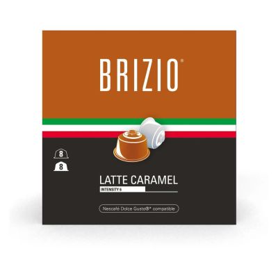 Лот: 25603787. Фото: 1. Кофе в капсулах Brizio Latte Caramel... Чай, кофе, какао