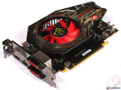 Лот: 6745065. Фото: 1. XFX HD-575X-YHDA HD 5750. Видеокарты