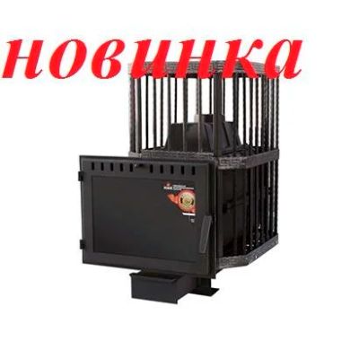 Лот: 11259539. Фото: 1. Банная печь чугунная с панорамным... Печи для бани, сауны