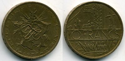 Лот: 7044559. Фото: 1. Монеты Франция 4(шт) 1977-1992... Европа