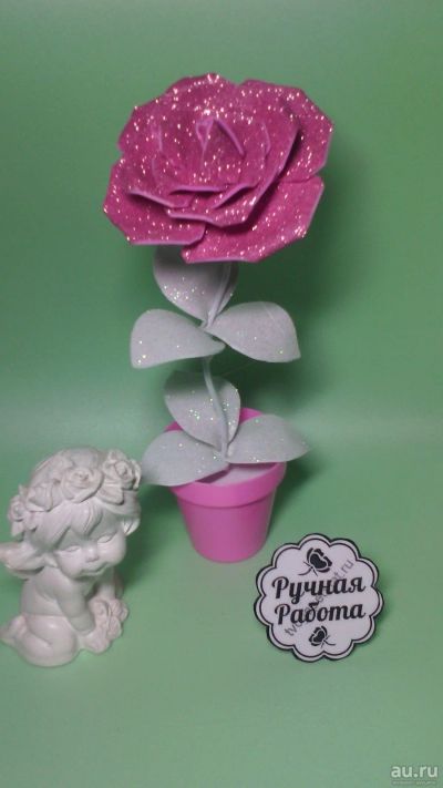 Лот: 13279590. Фото: 1. роза нежно розовая ручной работы... Авторские куклы, игрушки, поделки