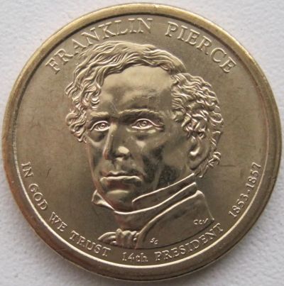 Лот: 6724527. Фото: 1. США 1 доллар 2010. 14-й президент... Америка