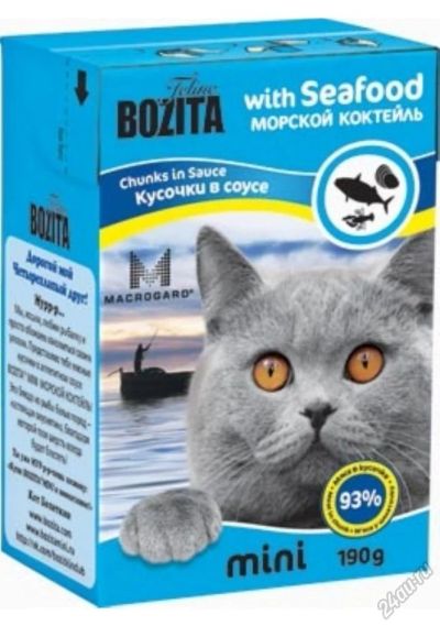 Лот: 5562165. Фото: 1. Консервы Bozita MINI для кошек... Корма