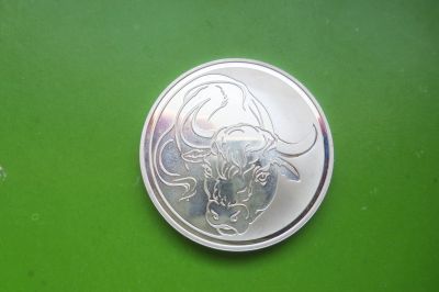 Лот: 16479715. Фото: 1. 3 рубля 2009 г. Год Быка.Унция... Россия после 1991 года