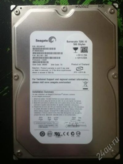 Лот: 2721692. Фото: 1. Жесткий диск Seagate 500 GB Sata-II... Жёсткие диски (HDD)