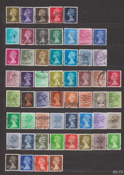 Лот: 17195963. Фото: 1. Англия, Марки из серии Machin. Марки