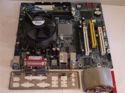 Лот: 807028. Фото: 1. мать gigabyte ga 775 c процессором... Материнские платы