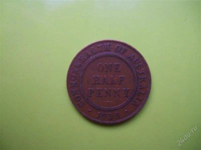Лот: 2547377. Фото: 1. Полпенни 1938 г.Австралия Георг... Австралия и Океания