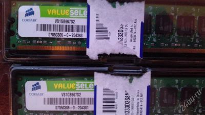 Лот: 1384376. Фото: 1. DDR-II Corsair ValueSelect VS1GB667D2... Оперативная память