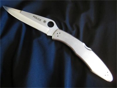 Лот: 9837602. Фото: 1. Spyderco Police Model (Plain Edge... Ножи, топоры