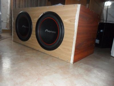 Лот: 2994135. Фото: 1. два новых Pioneer TS-W304R в самодельном... Сабвуферы