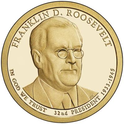 Лот: 4536973. Фото: 1. США 1 доллар Франклин Рузвельт... Америка