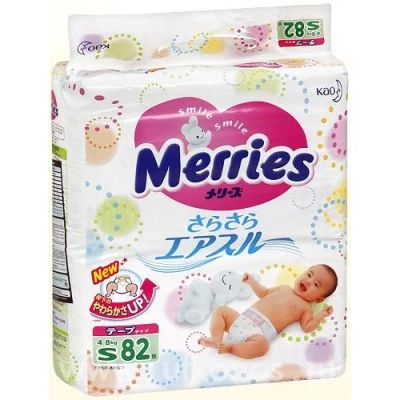 Лот: 8193760. Фото: 1. Подгузники "Мerries@ S (4-8 кг... Детская гигиена