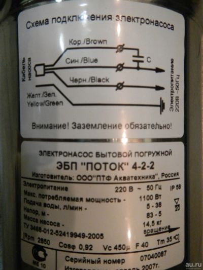 Лот: 14574241. Фото: 1. Насос погружной скважинный ЭБП... Насосы садовые, мотопомпы