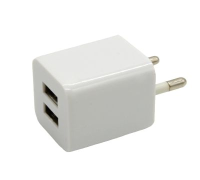 Лот: 16173687. Фото: 1. СЗУ USB x 2 Mega SU100 2A кубик... Зарядные устройства, блоки питания, адаптеры сетевые для смартфонов
