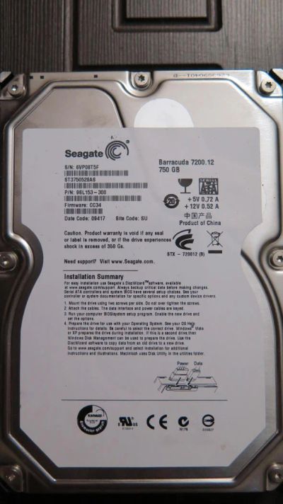 Лот: 8600747. Фото: 1. Жесткий диск Seagate ST3750528AS. Жёсткие диски