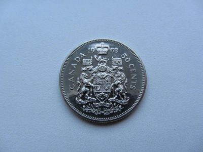 Лот: 4782502. Фото: 1. Канада 50 центов 1968 без обращения... Америка