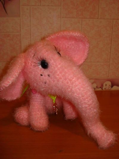 Лот: 3767119. Фото: 1. игрушка розовый слоник. Готовые изделия