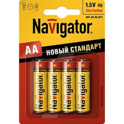 Лот: 15011715. Фото: 1. Батарейка Navigator 94758 R6 BP4... Батарейки, аккумуляторы, элементы питания