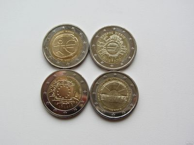 Лот: 14765515. Фото: 1. КИПР 2 евро полный набор из 4... Наборы монет